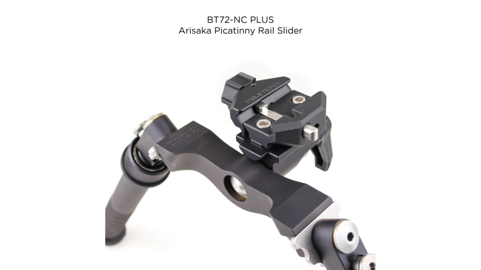 Atlas Super CAL Bipod, 5.6-10.8in Height Range, Arisaka Picatinny Rail Slider, Black, BT72NcPLUSARSKPICSLDR