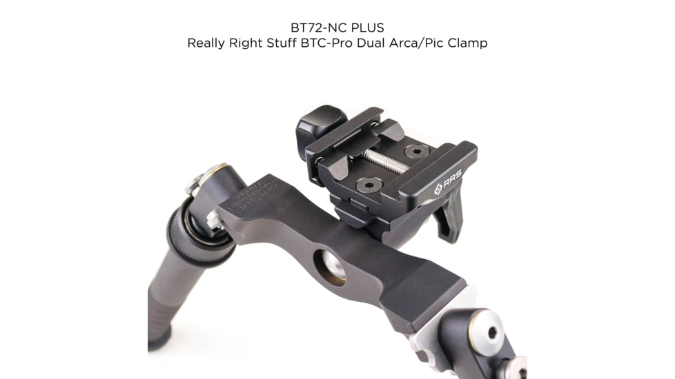 Atlas Super CAL Bipod, 5.6-10.8in Height Range, Arisaka Picatinny Rail Slider, Black, BT72NcPLUSARSKPICSLDR
