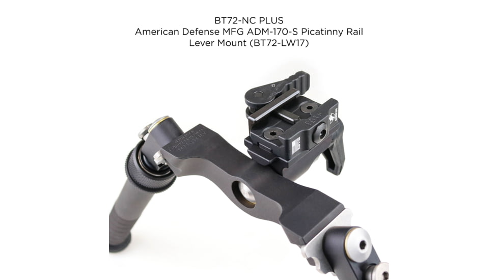 Atlas Super CAL Bipod, 5.6-10.8in Height Range, Arisaka Picatinny Rail Slider, Black, BT72NcPLUSARSKPICSLDR
