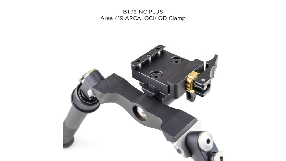 Atlas Super CAL Bipod, 5.6-10.8in Height Range, Arisaka Picatinny Rail Slider, Black, BT72NcPLUSARSKPICSLDR