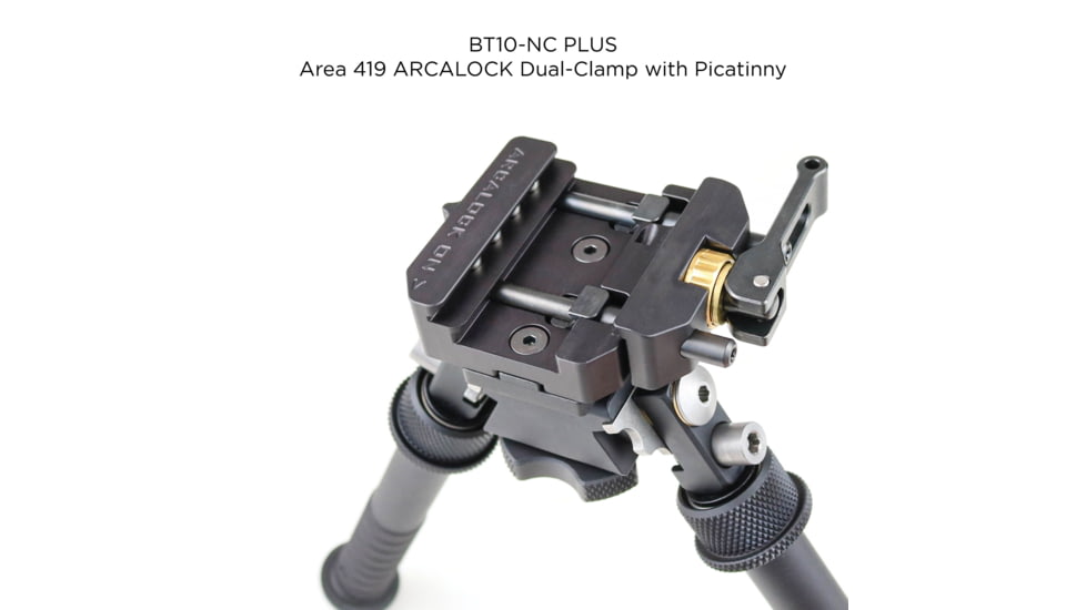 Atlas V8 Bipod, 5-9.4in Height Range, Arisaka Picatinny Rail Slider, Black, BT10NCPLUSA419ARSKPICSLDR