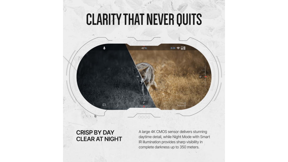 ATN Binox 6 Dual Multispectral 5.5-44x35mm Thermal Imaging Binocular w/Built-in Laser Rangefinder, 50 Hz, 384x288, Black, MSBNB6335A