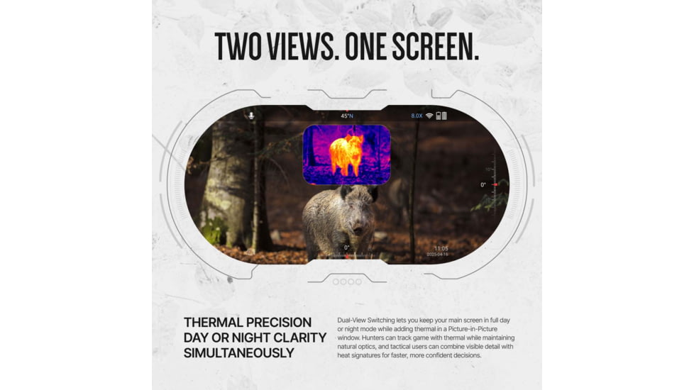 ATN Binox 6 Dual Multispectral 5.5-44x35mm Thermal Imaging Binocular w/Built-in Laser Rangefinder, 50 Hz, 384x288, Black, MSBNB6335A