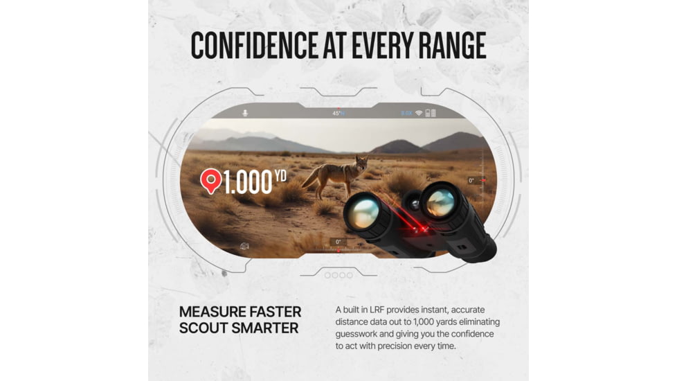 ATN Binox 6 Dual Multispectral 5.5-44x35mm Thermal Imaging Binocular w/Built-in Laser Rangefinder, 50 Hz, 384x288, Black, MSBNB6335A