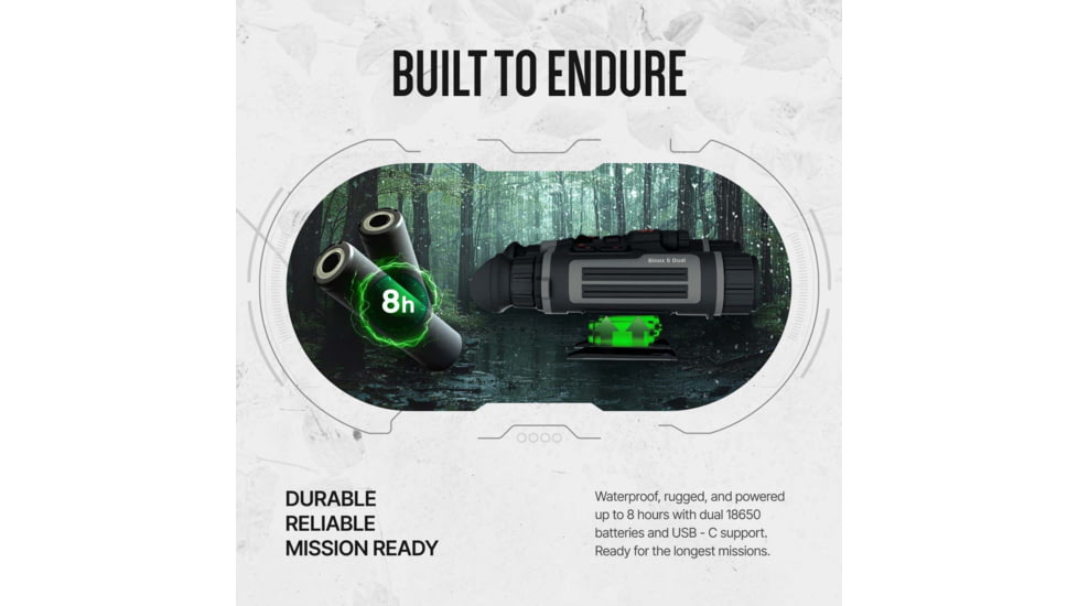 ATN Binox 6 Dual Multispectral 5.5-44x35mm Thermal Imaging Binocular w/Built-in Laser Rangefinder, 50 Hz, 384x288, Black, MSBNB6335A