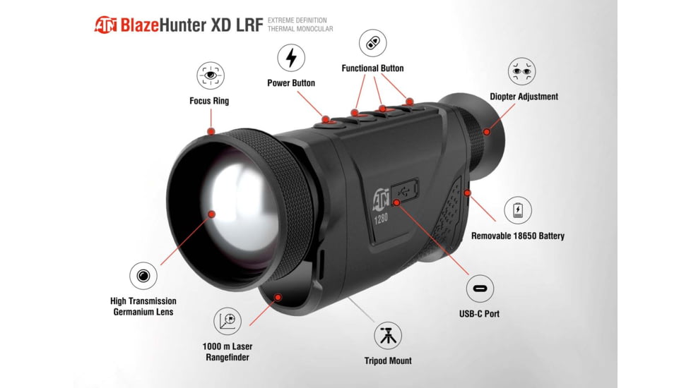 ATN BlazeHunter XD 2-16x50mm Thermal Monocular