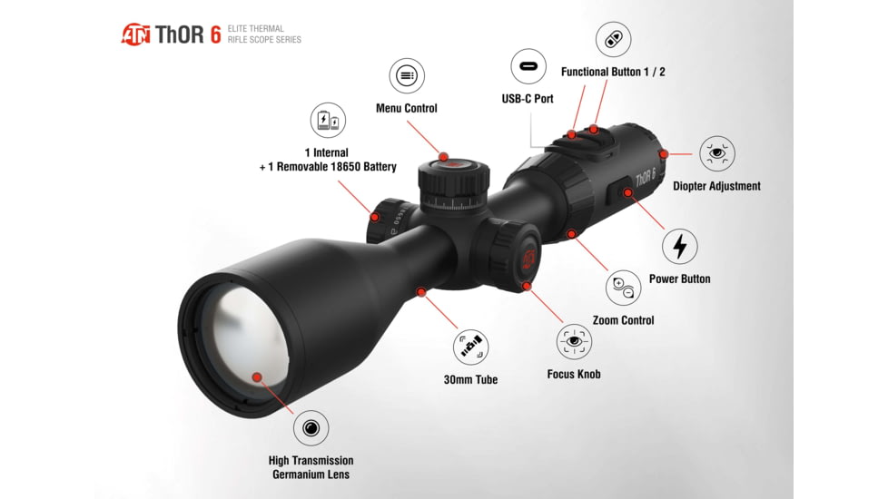 ATN ThOR 6 Elite 2.5-20x25mm Thermal Rifle Scope