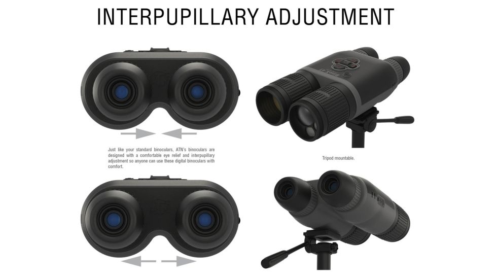 ATN Binox-4T 640-1-10x Thermal Binocular, Black / Grey, TIBNBX4641L