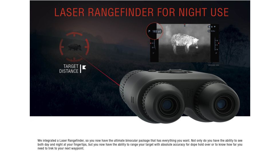 ATN Binox-4T 640-1-10x Thermal Binocular, Black / Grey, TIBNBX4641L