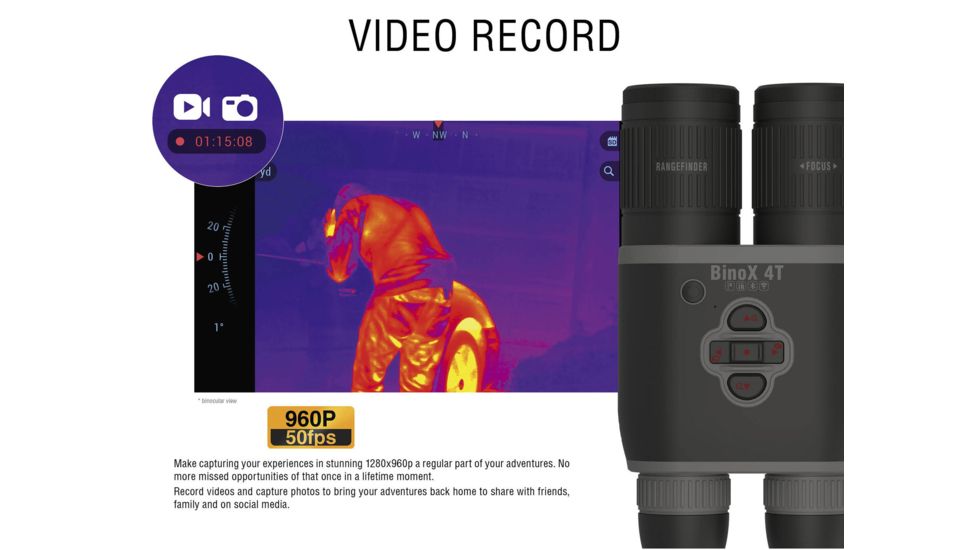 ATN Binox-4T 640-1.5-15x Thermal Rangefinder Binocular, Black / Grey, TIBNBX4642L