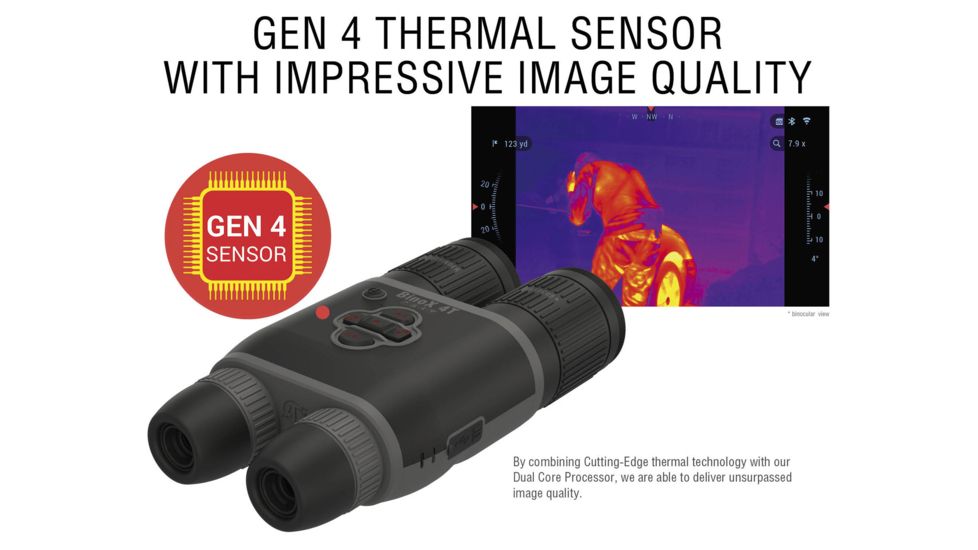 ATN Binox-THD 384-4.5-18x Thermal Binocular, Black / Grey, TIBNBX4384L