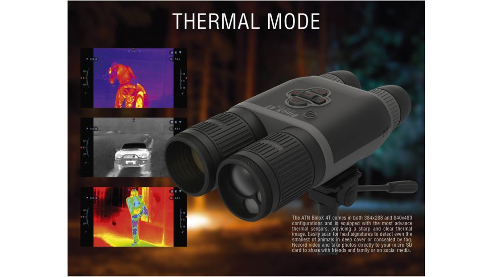 ATN Binox-THD 384-4.5-18x Thermal Binocular, Black / Grey, TIBNBX4384L