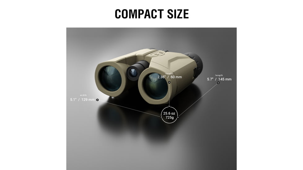 ATN LRF 3000 10x42mm Roof Ballistics Laser Rangefinding Binocular, Army Brown, BN1042LRF3k