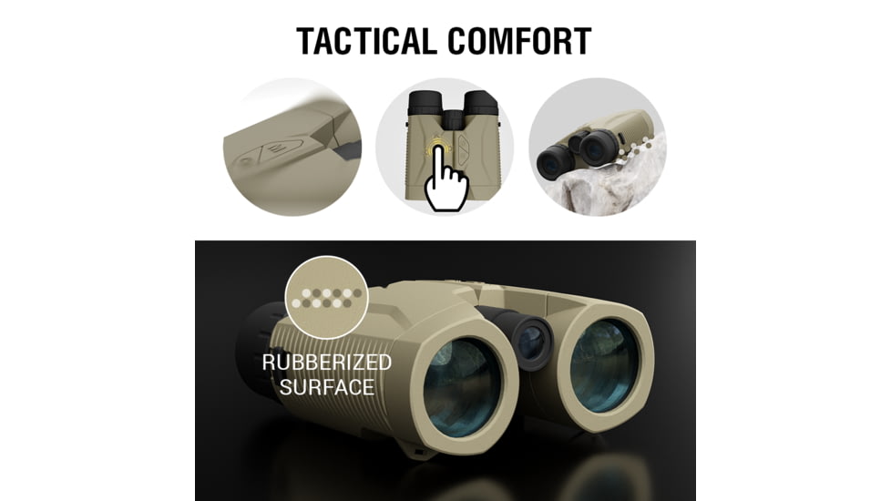 ATN LRF 3000 10x42mm Roof Ballistics Laser Rangefinding Binocular, Army Brown, BN1042LRF3k