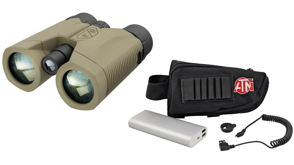 ATN LRF 2000 10x42mm Roof Ballistics Laser Rangefinding Binocular &amp; ATN Extended Power 20,000 mAh Battery Kit