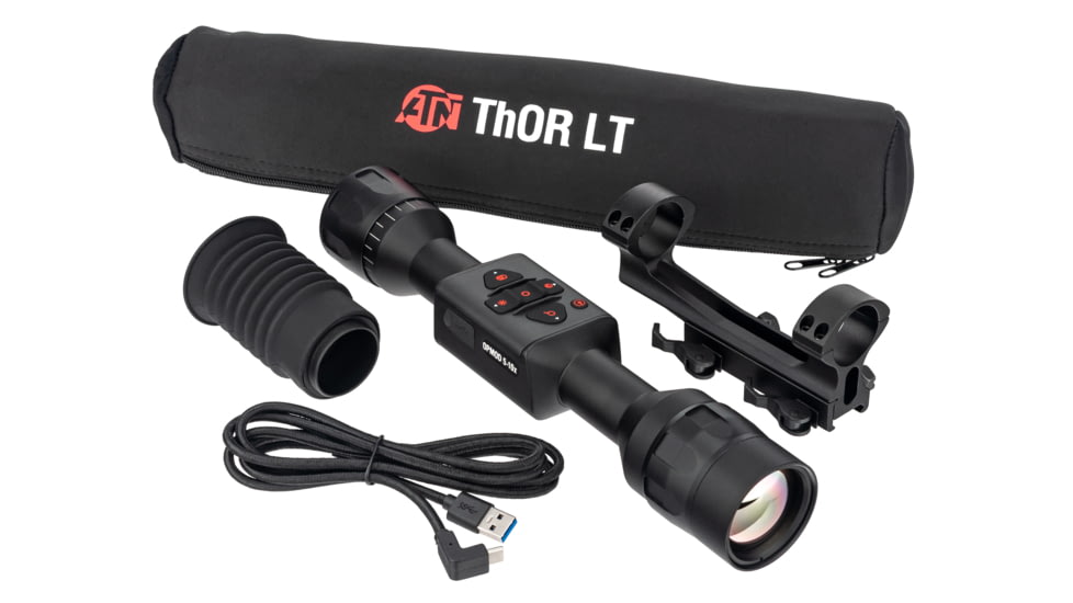 ATN OPMOD Thor LT 320 Thermal Imaging Rifle Scope, 5-10x, 50mm, 320x240 pixels, w/ Exclusive Reticle and ATN Quick Detach Mount, Black, TIWSTLT350O
