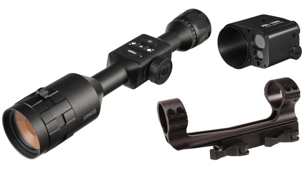 ATN OPMOD X-Sight 4K Pro 3-14x Smart Ultra HD Day/Night Hunting Rifle Scope w/ ATN 1,000yd Auxiliary Ballistic Laser Rangefinder and QD Scope Mounting System