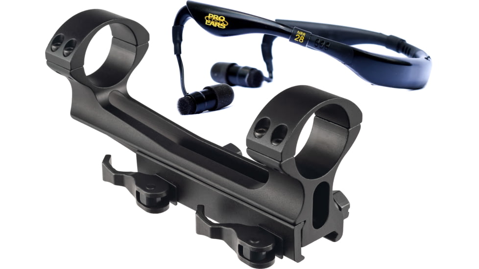 ATN PROMO Scope Mounting System Quick Detach 1-PC Base &amp; Ring Combo w/ Pro Ears Stealth 28 Hearing Protection