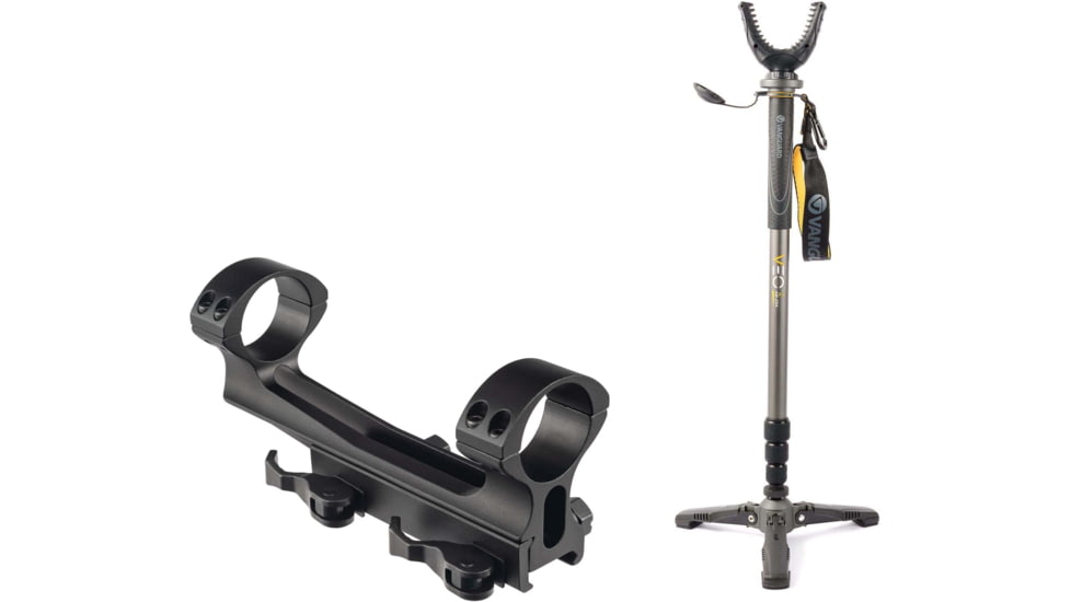 ATN Quick Detach Scope Mount &amp; Vanguard VEO 2 CM-234TU Shooting Stick, 30mm Tube, Cantilever, Black, ACMUDCQDM2-KIT10