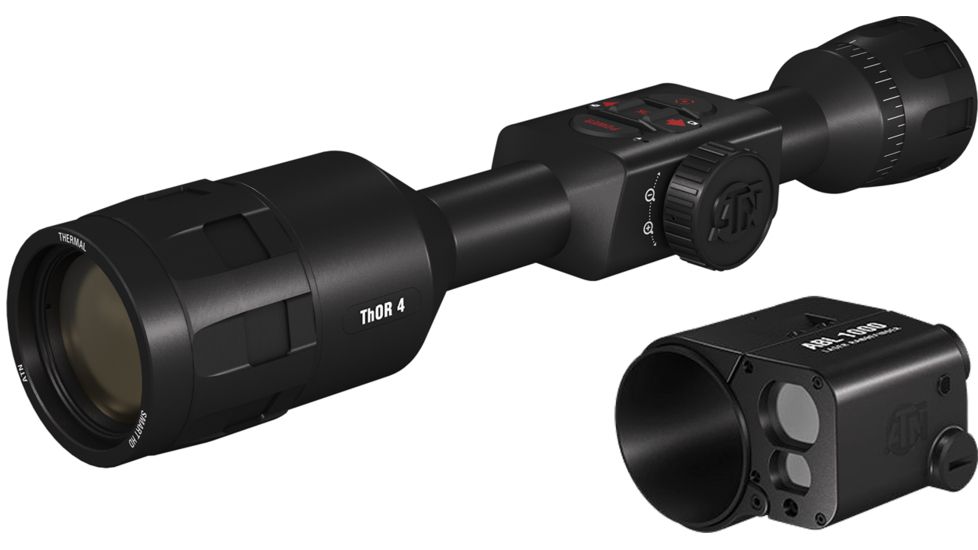 ATN ThOR 4 Thermal Smart HD Rifle Scope, 4.5-18x50mm, Black+ w/ Ballistic Laser Kit, TIWST4384A-KIT1