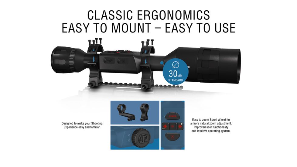 ATN ThOR 4 Thermal Smart HD Rifle Scope, 2-8x25mm, Black, TIWST4382A