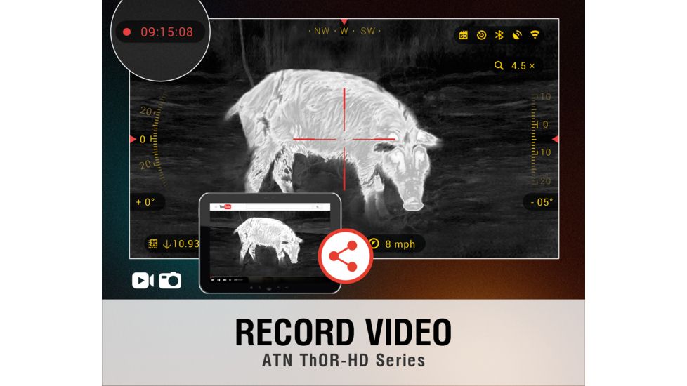 ATN ThOR-HD 1.25-5x Thermal Smart HD Rifle Scope w/WiFi, GPS, 384x288 Sensor, Black, TIWSTH381A