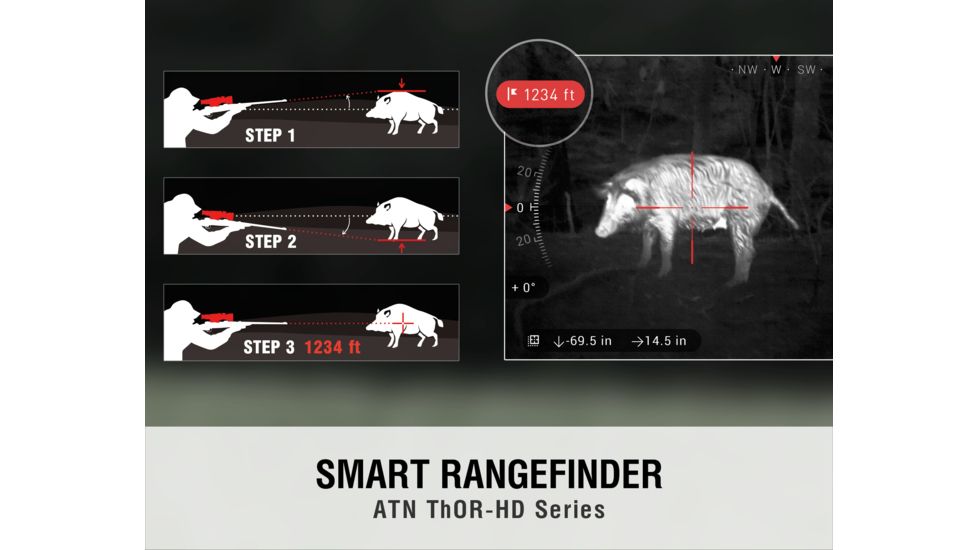 ATN ThOR-HD Thermal Imaging Rifle Scopes, 2-8x, 25 mm, Multiple Patterns &amp; Color Options Reticles, Black, TIWSTH382A