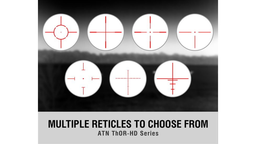 ATN ThOR-HD Thermal Imaging Rifle Scopes, 2-8x, 25 mm, Multiple Patterns &amp; Color Options Reticles, Black, TIWSTH382A