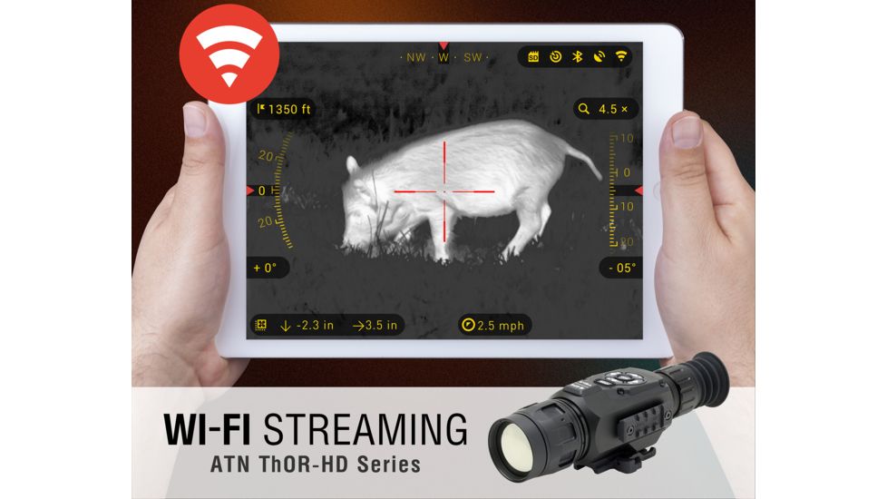 ATN ThOR HD 384x288 Thermal Rifle Scope w/Video Recording, Wi-Fi, GPS, Smartphone Control via App. Black
