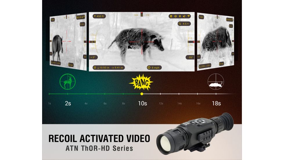ATN ThOR HD 384x288 Thermal Rifle Scope w/Video Recording, Wi-Fi, GPS, Smartphone Control via App. Black