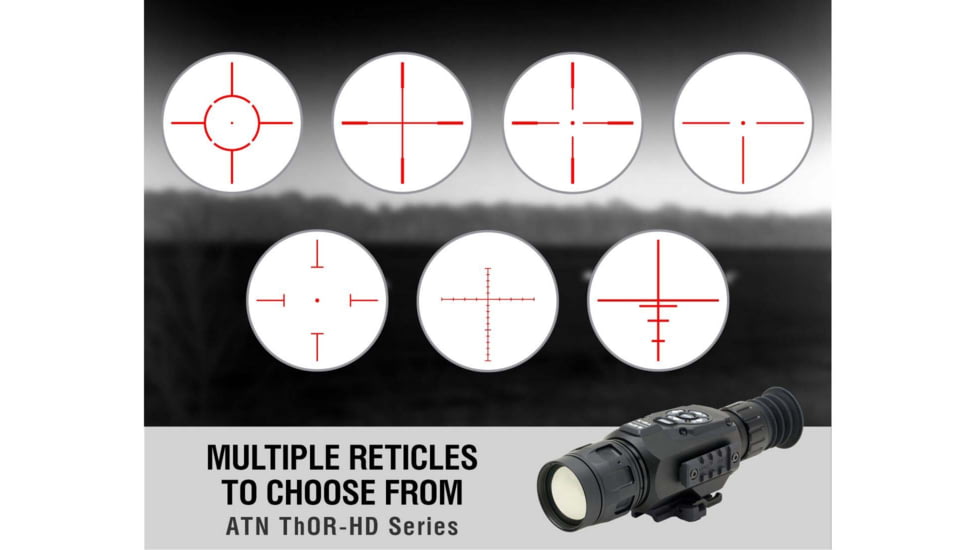 ATN ThOR-HD Thermal Imaging Rifle Scopes, 1.5-15x, 25 mm, Multiple Patterns &amp; Color Options Reticles, Black, TIWSTH642A