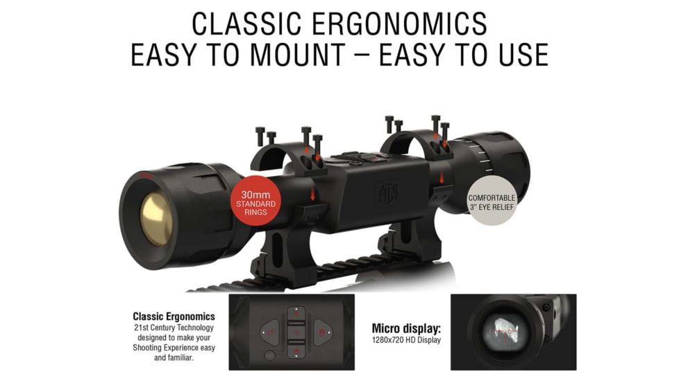 ATN Thor-lt 160x120 Thermal Rifle Scope, Black - TIWSTLT150X