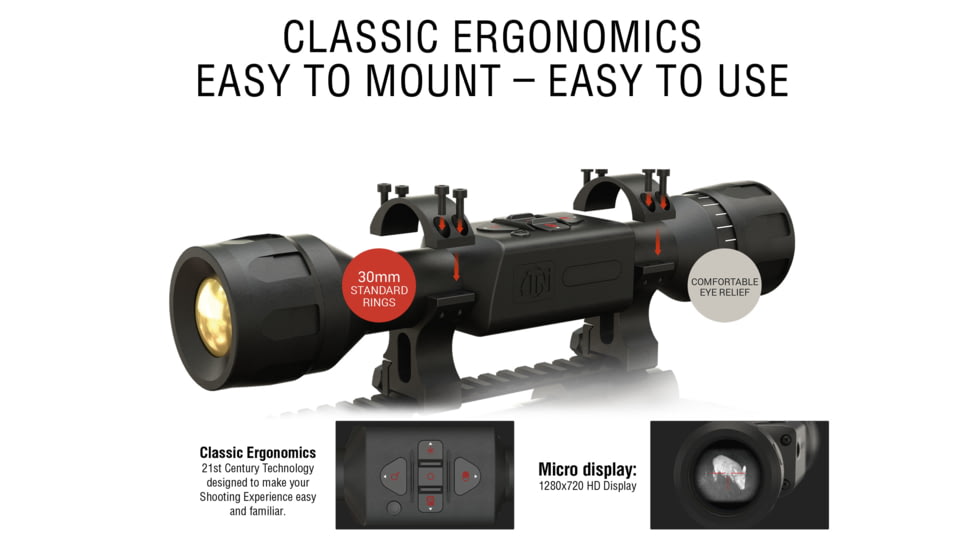 ATN Thor LTV 5-15x Thermal Imaging Rifle Scopes Gen 5, 320x240 w/ Video Recording, Black, TIWSTLTV335X