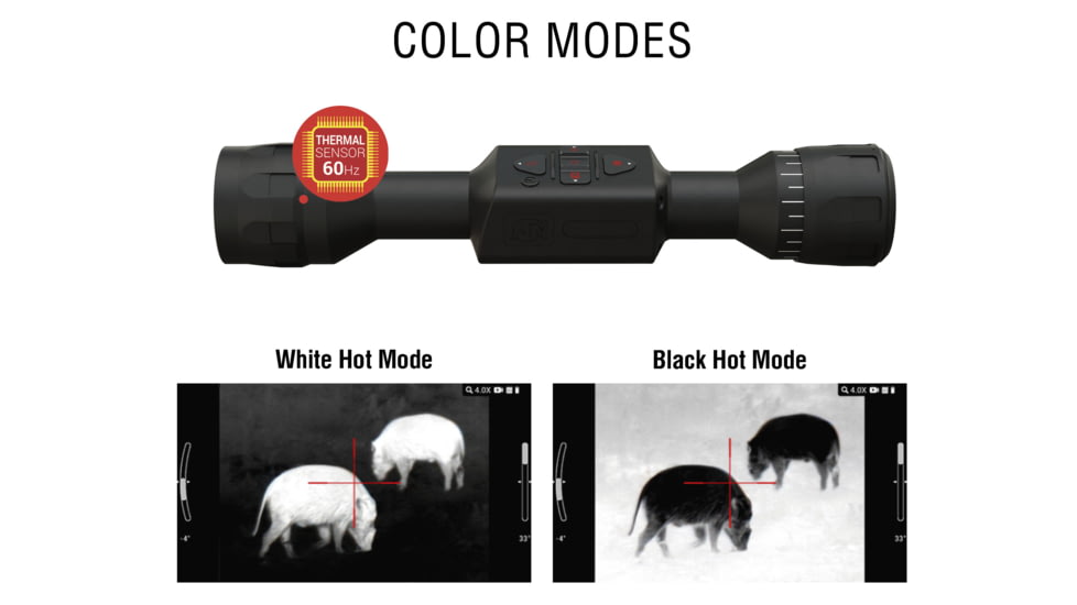 ATN Thor LTV 5-15x Thermal Imaging Rifle Scopes Gen 5, 320x240 w/ Video Recording, Black, TIWSTLTV335X