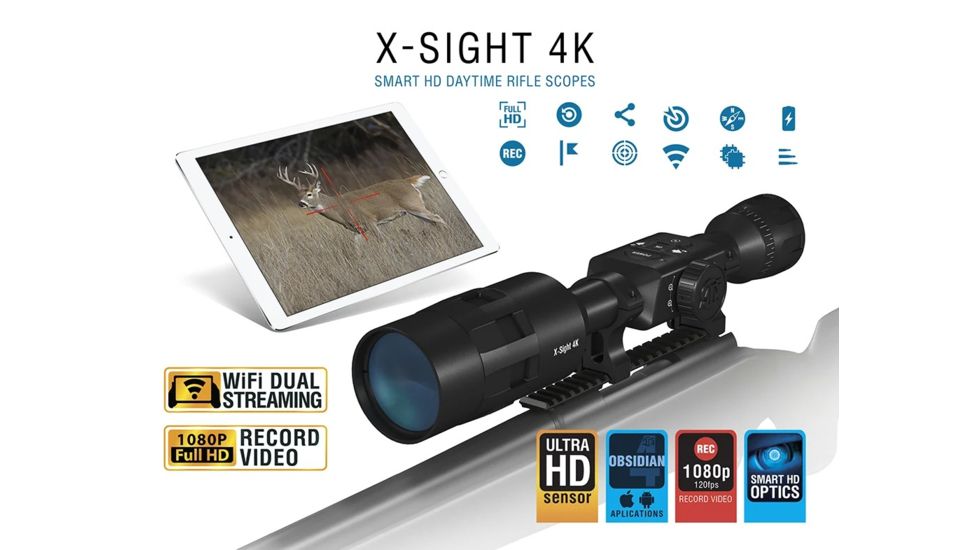 DEMO, ATN X-Sight 4K Buckhunter Daytime Rifle Scope, 5-20x70mm, 30mm Tube, First Focal Plane, Multiple Reticles, DGWSXS5204KB