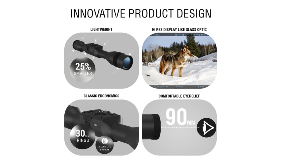 ATN X-Sight 5 LRF 3-15x UHD Smart Day/Night Hunting Rifle Scope, 30mm Tube w/ Gen 5 Sensor, Multiple Patterns &amp; Color Options Reticle, Black, DGWSXS3155LRF