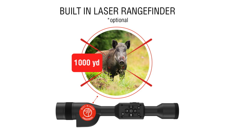 ATN X-Sight 5 LRF 3-15x UHD Smart Day/Night Hunting Rifle Scope, 30mm Tube w/ Gen 5 Sensor, Multiple Patterns &amp; Color Options Reticle, Black, DGWSXS3155LRF