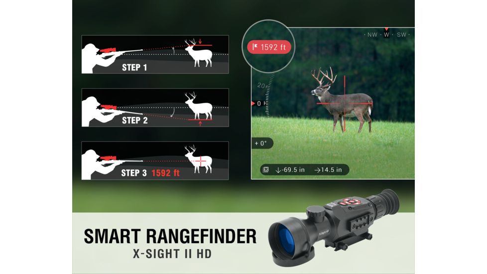 ATN X-Sight II Smart Day/Night Rifle Scope w/HD Video, Wi-Fi, GPS, Smartphone Control via App, Black
