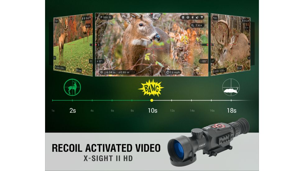 ATN X-Sight II Smart Day/Night Rifle Scope w/HD Video, Wi-Fi, GPS, Smartphone Control via App, Black