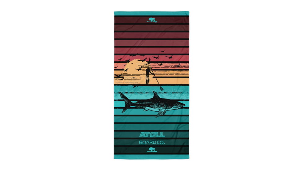 Atoll Board Co Atoll Board Co. Towel - Paddle Boarder and Shark - Paddle Boarder and Shark, SQ6751983