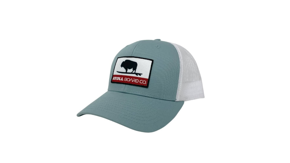 Atoll Board Co Atoll Republic Trucker Hat - Mesh Back - Aquamarine - White - Aquamarine - White, SQ6571564