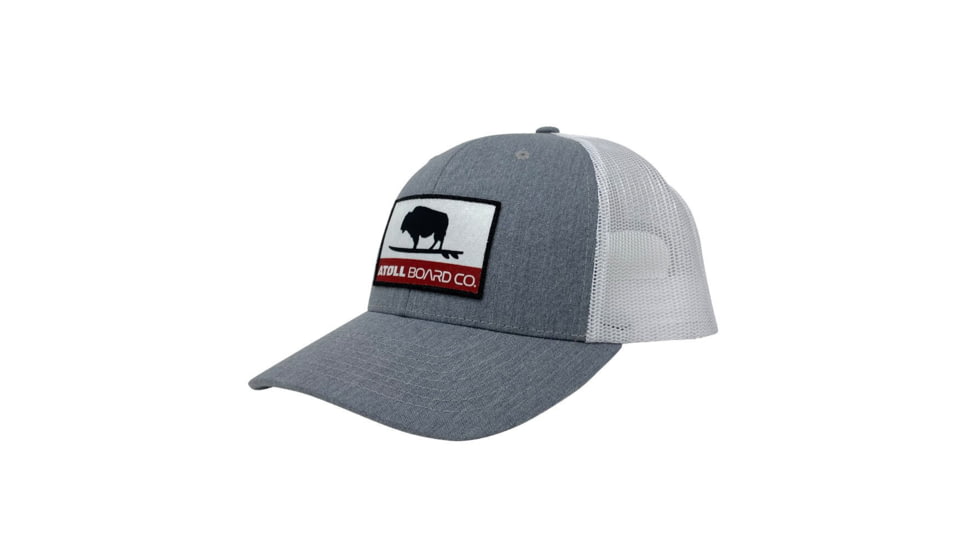 Atoll Board Co Atoll Republic Trucker Hat - Mesh Back - Light Grey - White - Light Grey - White, SQ3319117