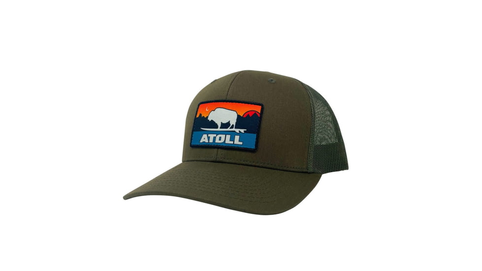 Atoll Board Co Atoll Tahoe Sunset SUP Trucker Hat - Army Green - Army Green, SQ0886538