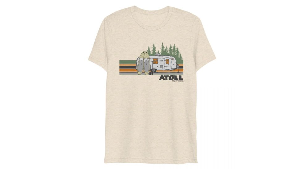 Atoll Board Co Atoll Tri Blend Tee with SUP Campsite Graphic - Oatmeal Triblend, L - Oatmeal Triblend,L, 62B5EC28436A2Oatmeal-Triblend-L