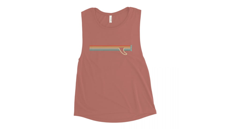 Atoll Board Co Ladies Muscle Tank with Atoll Fin Graphic - Mauve, L - Mauve,L, 62F2979B0E2E8Mauve-L