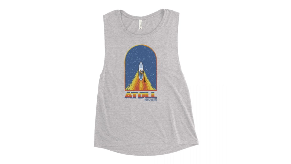 Atoll Board Co Ladies Muscle Tank with Atoll Paddle Board Wake Graphic - Athletic Heather, 2XL - Athletic Heather,2XL, 62C1EBF8CEE4EAthletic-Heather-2XL