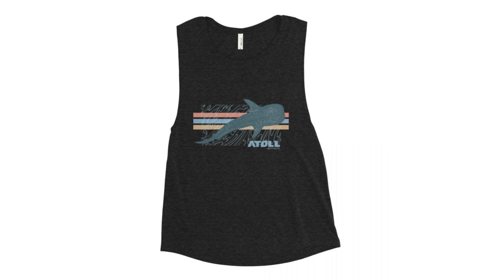 Atoll Board Co Ladies Muscle Tank with Atoll Whale Shark Graphic - Black Heather, L - Black Heather,L, 62C614FF9083DBlack-Heather-L