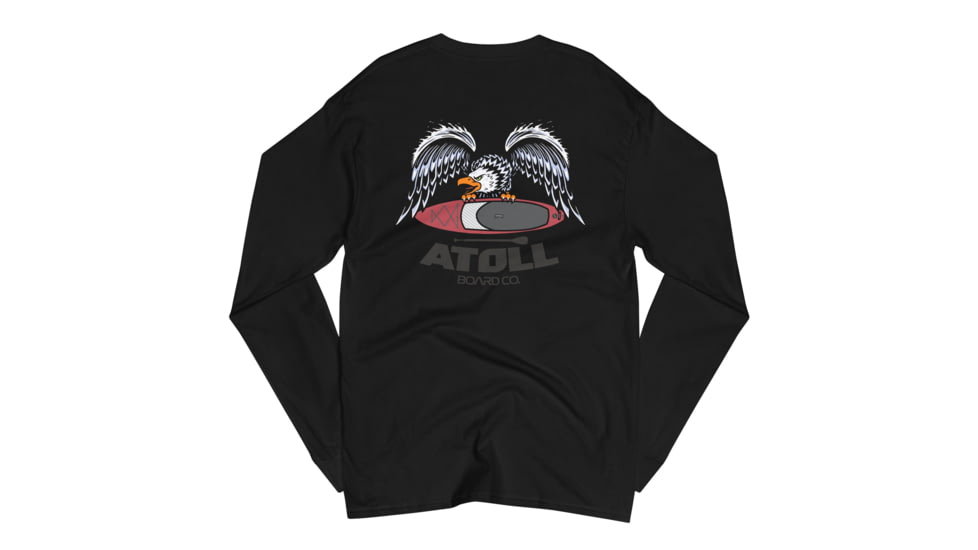 Atoll Board Co Mens Champion Long Sleeve Shirt with Atoll Eagle Graphic - L - L, 646FC99FA8FE1L