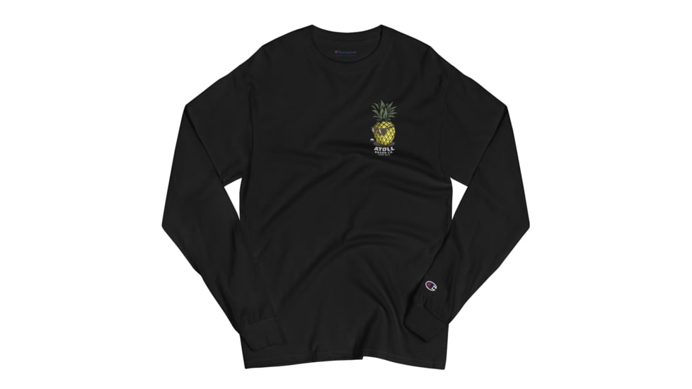 Atoll Board Co Mens Champion Long Sleeve Shirt with Atoll Pineapple Graphic - L - L, 6494C6D0A22E0L