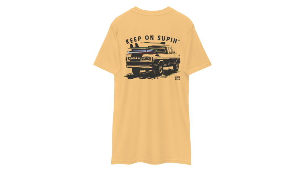 Atoll Board Co Mens Heavyweight Tee with Atoll Paddle Board Truck - Vintage Gold, S - Vintage Gold,S, 64594D6C9C8F2Vintage-Gold-S